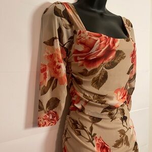 Elegant Floral Long Sleeve Dress